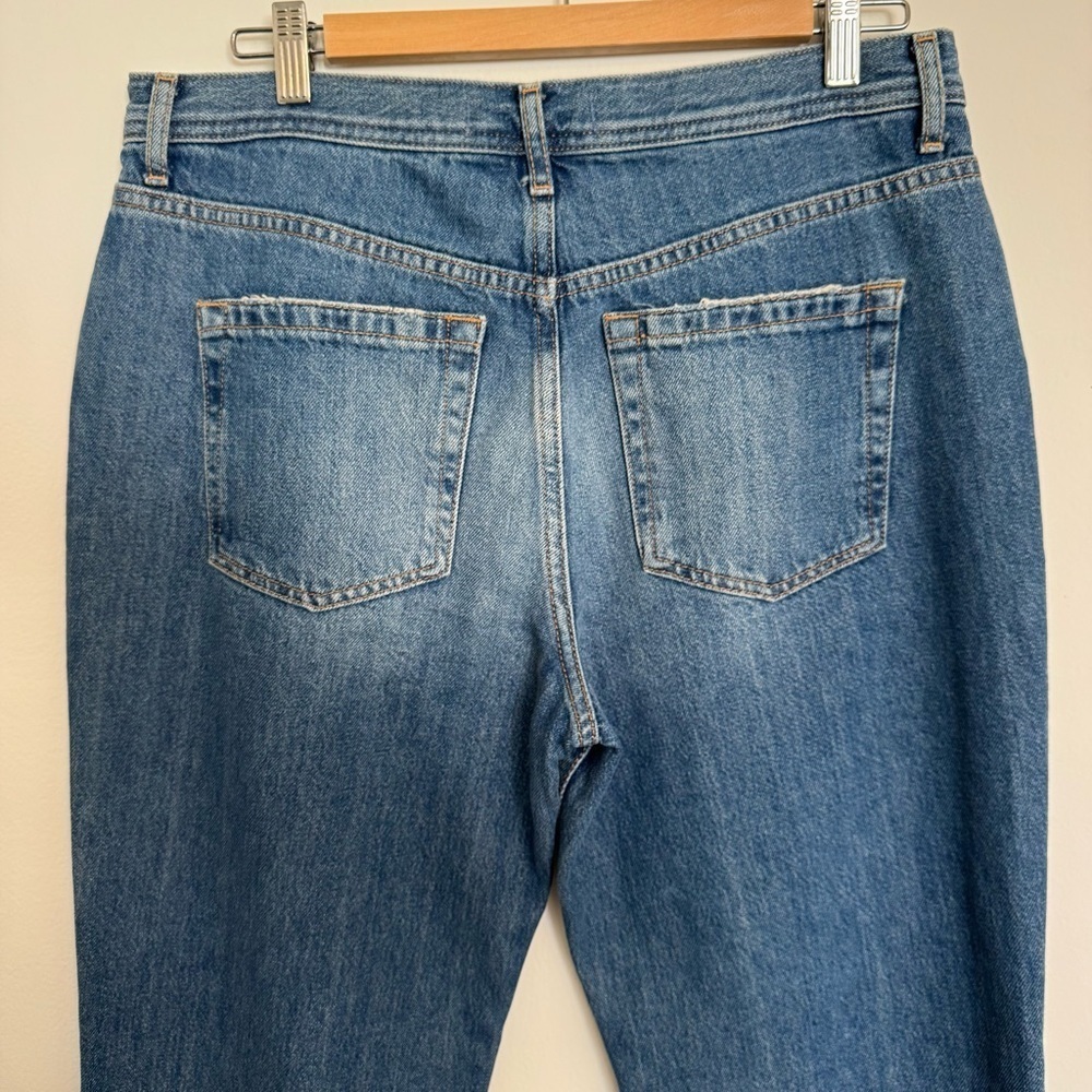We The Free People Maggie Mid Rise Straight Leg Chewed Hem Jeans Size 30 - Picture 6 of 12